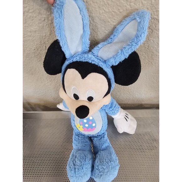 Disney Mickey Mouse Plush Easter Bunny Rabbit 16" Blue Stuffed Animal - Picture 1 of 7
